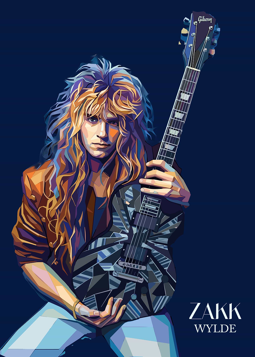 Zakk Wylde Art Portrait' Poster, picture, metal print, paint by