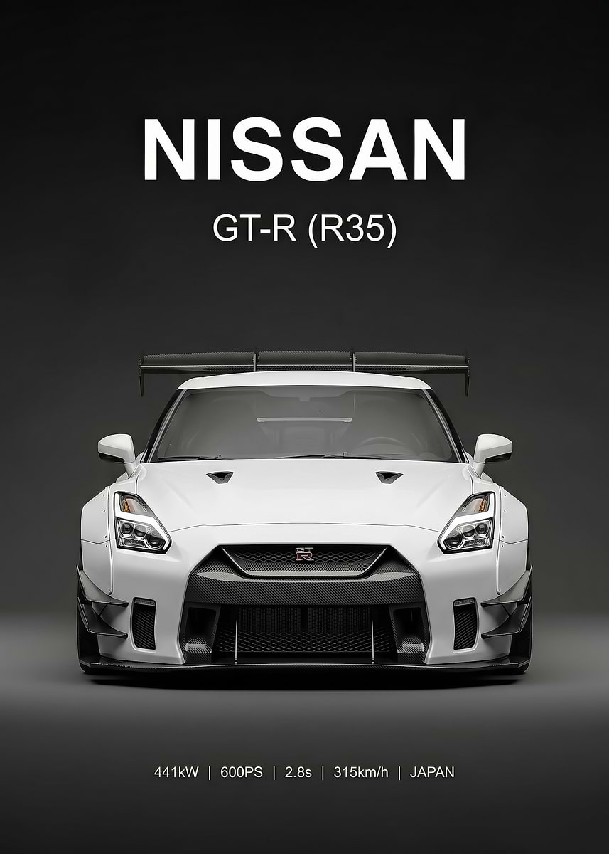 【非売品】NISSAN GT-R 日産R35型 純正 特大ポスター white sport Nissan GT-R R35 poster ' Poster, picture, metal print
