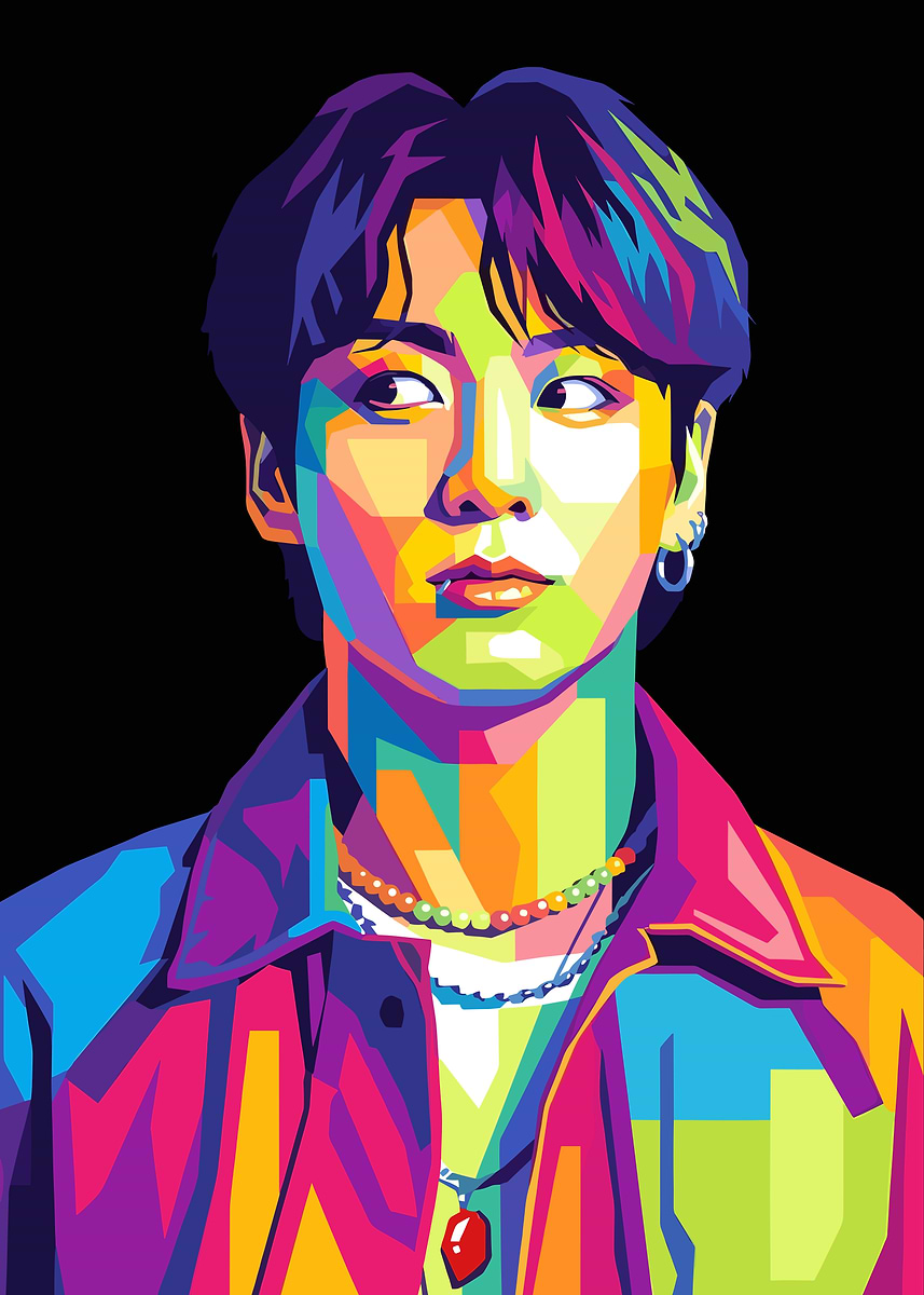 Jeon Jungkook Of BTS Pop Art' Poster, picture, metal print, paint