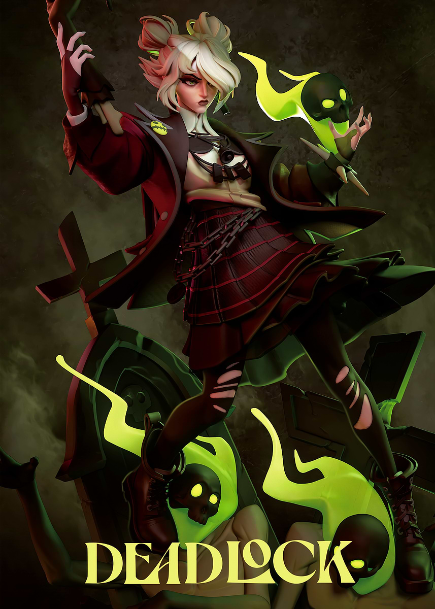 Deadlock Character Art' Poster, picture, metal print, paint by