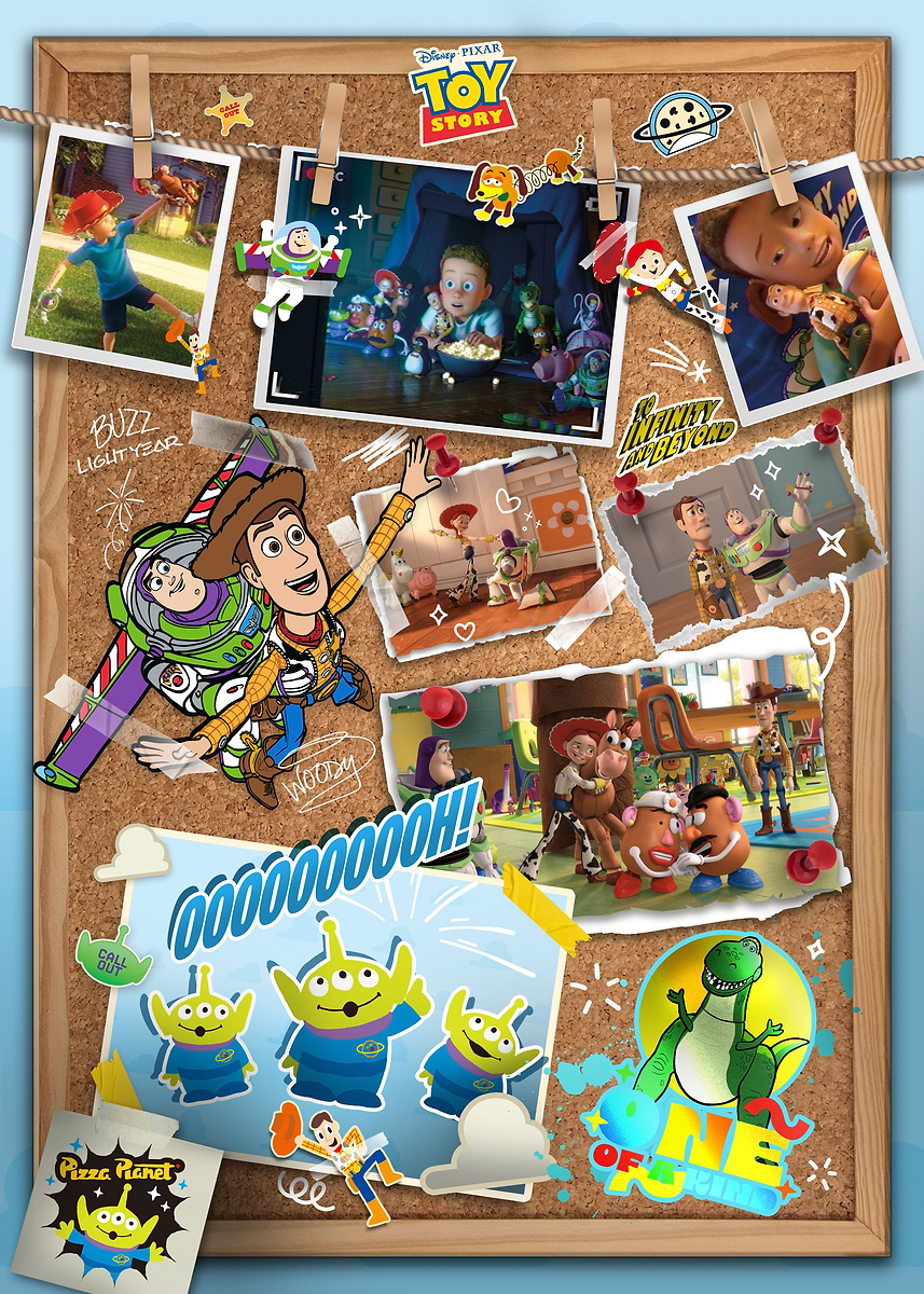 Toy Story Memory Board' Poster, picture, metal print, paint by
