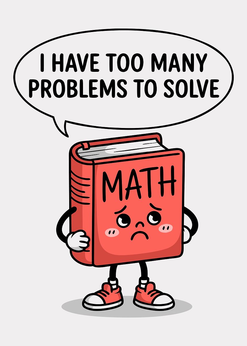 Sad Math Boy 'Sad Math Book with Problems' Poster, picture, metal print, paint by ...