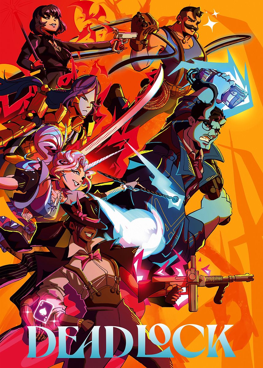 Deadlock Game Characters' Poster, picture, metal print, paint by