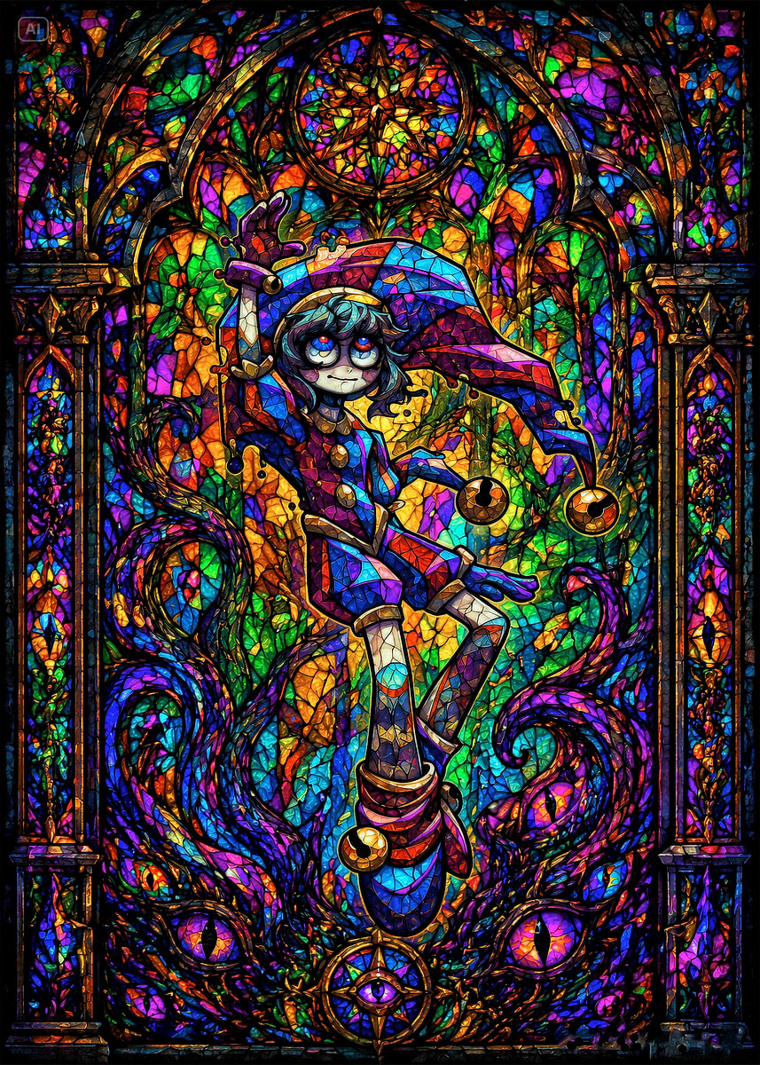 The Amazing Digital Circus Stained Glass' Poster, picture, metal