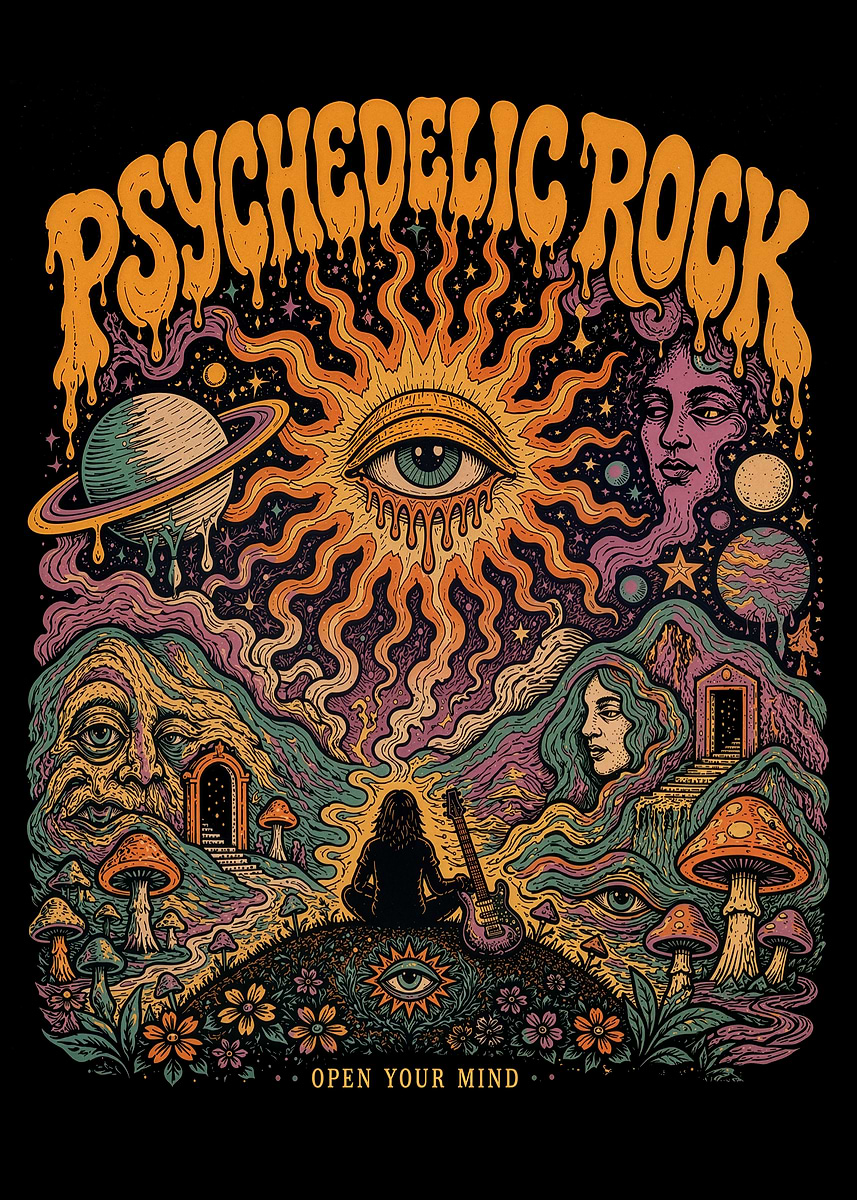 Psychedelic Rock Cosmic Eye Poster' Poster, picture, metal print