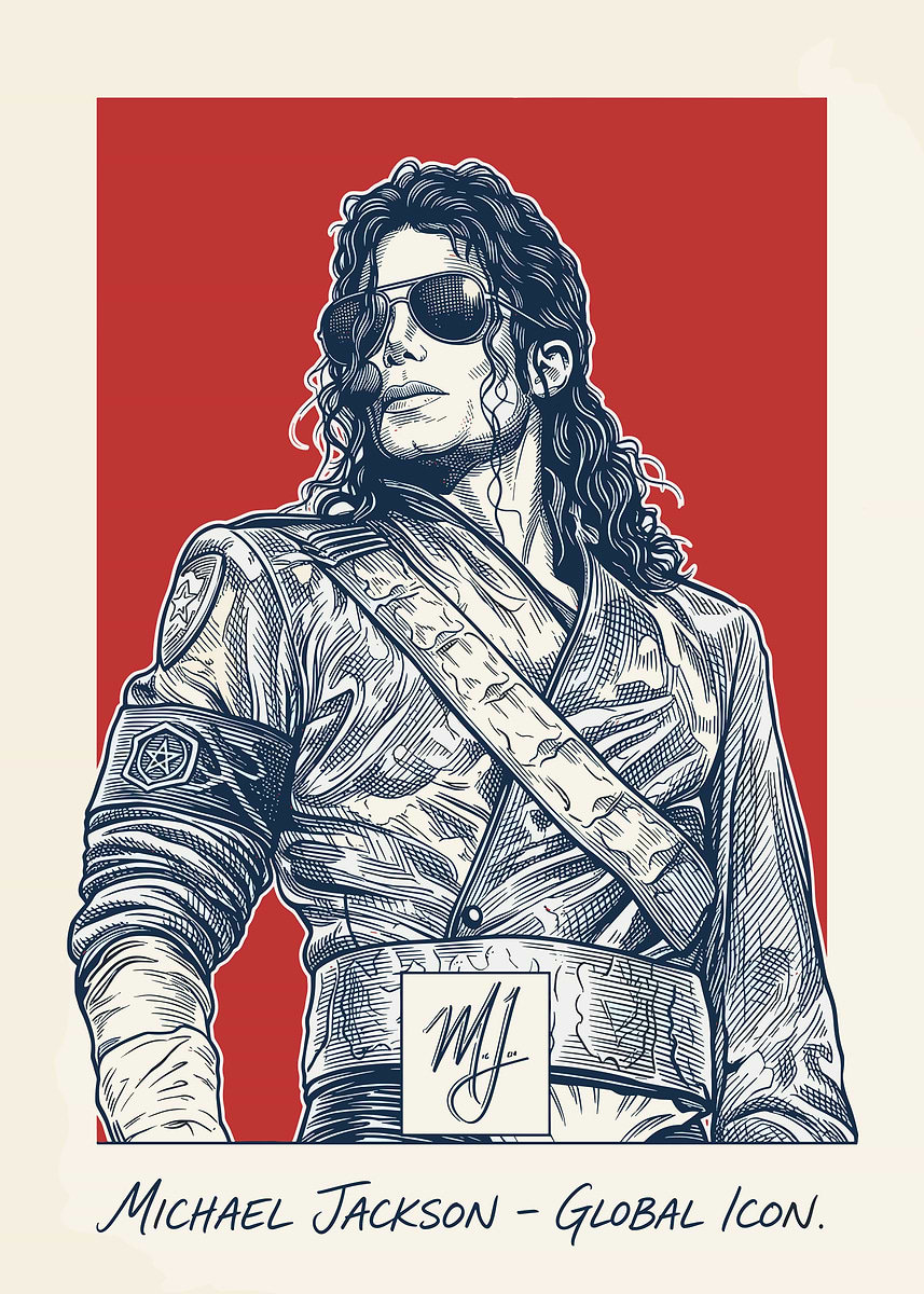 Michael Jackson Global Icon Portrait' Poster, picture, metal print