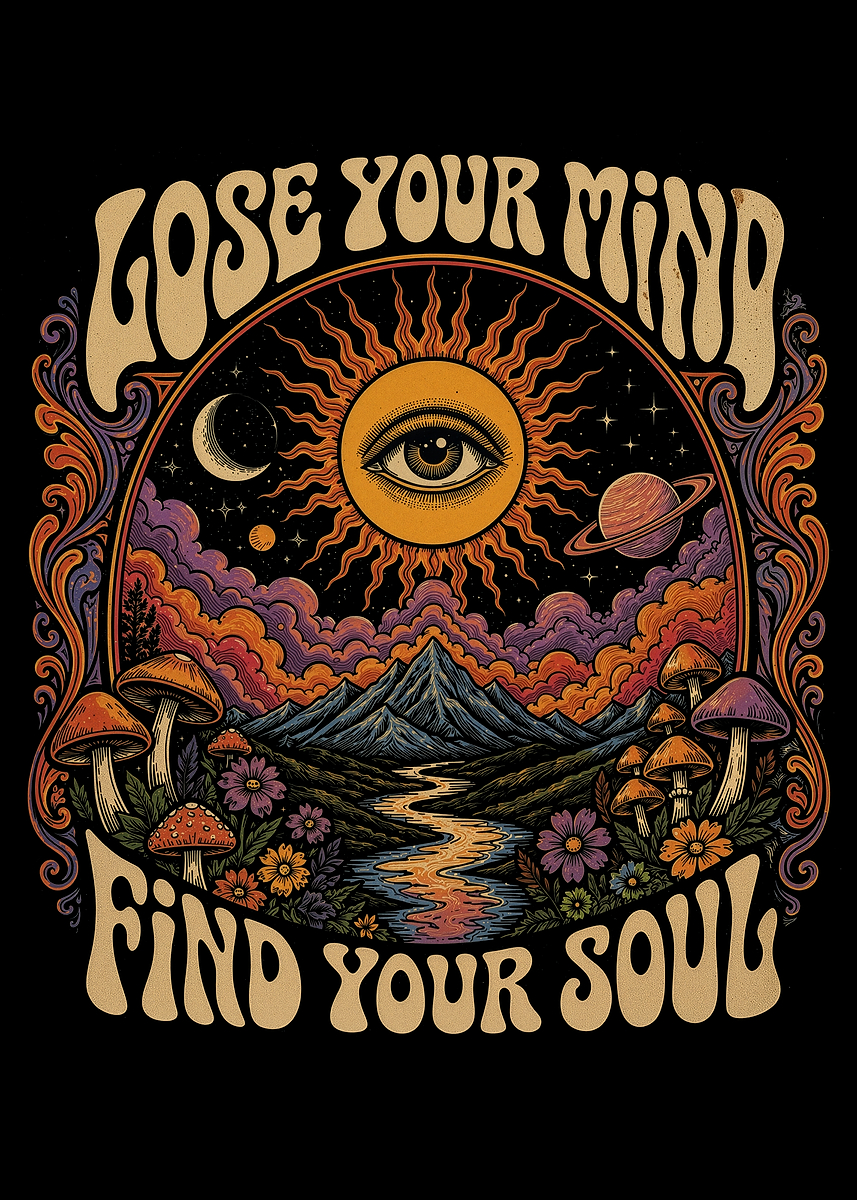 Psychedelic Cosmic Eye Landscape Poster' Poster, picture, metal