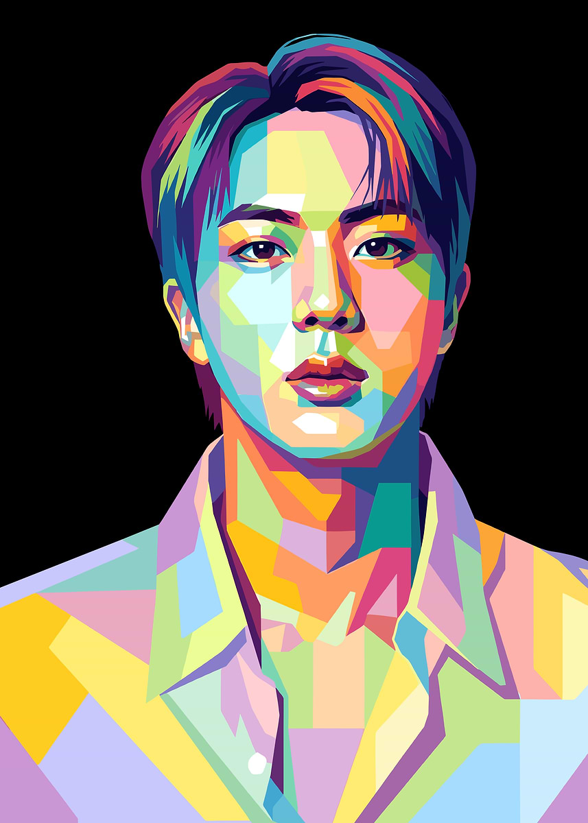 JIN Of BTS Pop Art' Poster, picture, metal print, paint by Auroraa