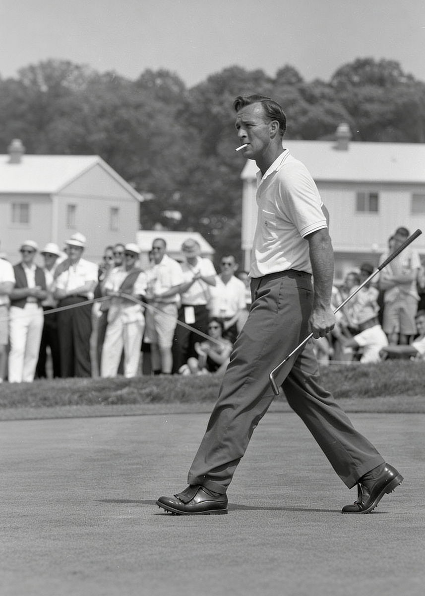 arnold palmer cigarette photo Golfer Arnold Palmer with a cigarette' Poster, picture, metal print, paint  by MOHAMED