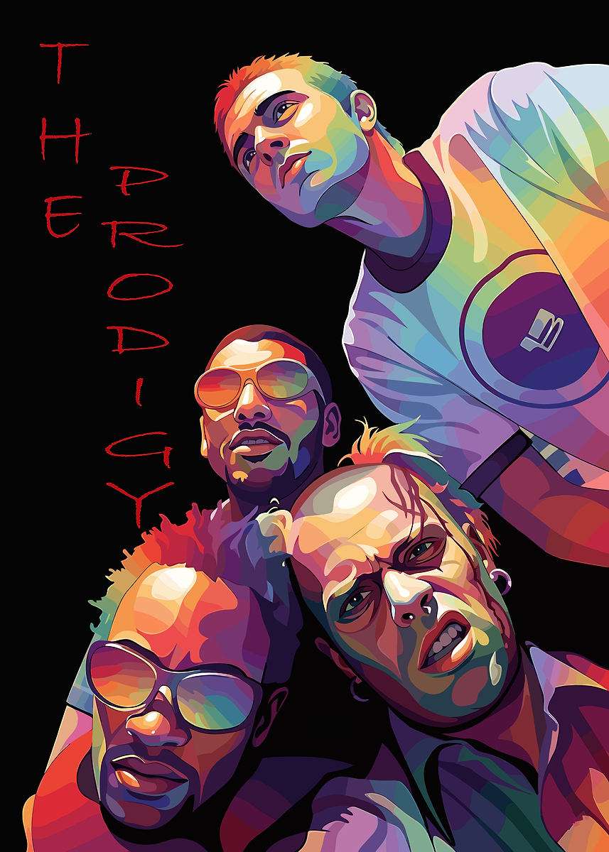 The Prodigy Band Portrait' Poster, picture, metal print, paint by