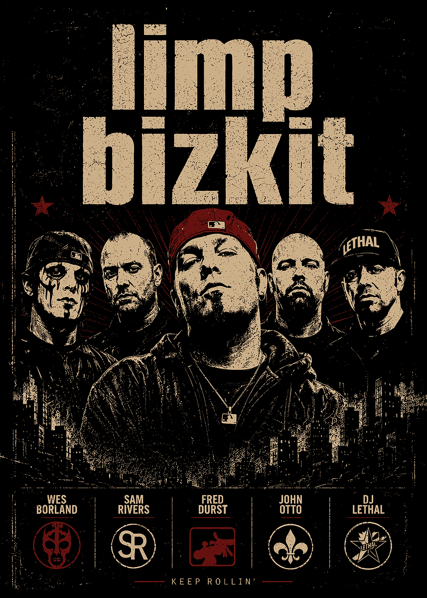 Limp Bizkit Band Poster' Poster, picture, metal print, paint by