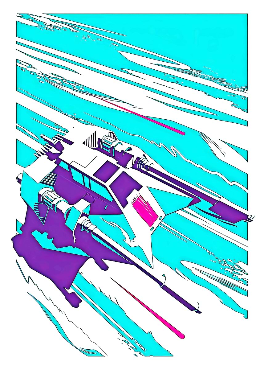 INTERFUTURES 世界の未来像　上下巻 Futuristic Spaceship in Hyperspace' Poster, picture, metal print