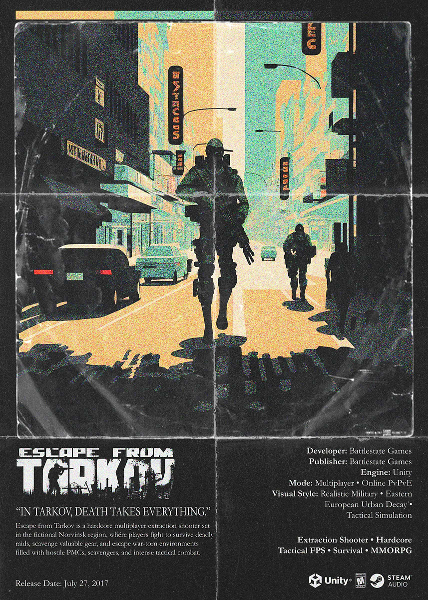 Escape From Tarkov Game Poster' Poster, picture, metal print