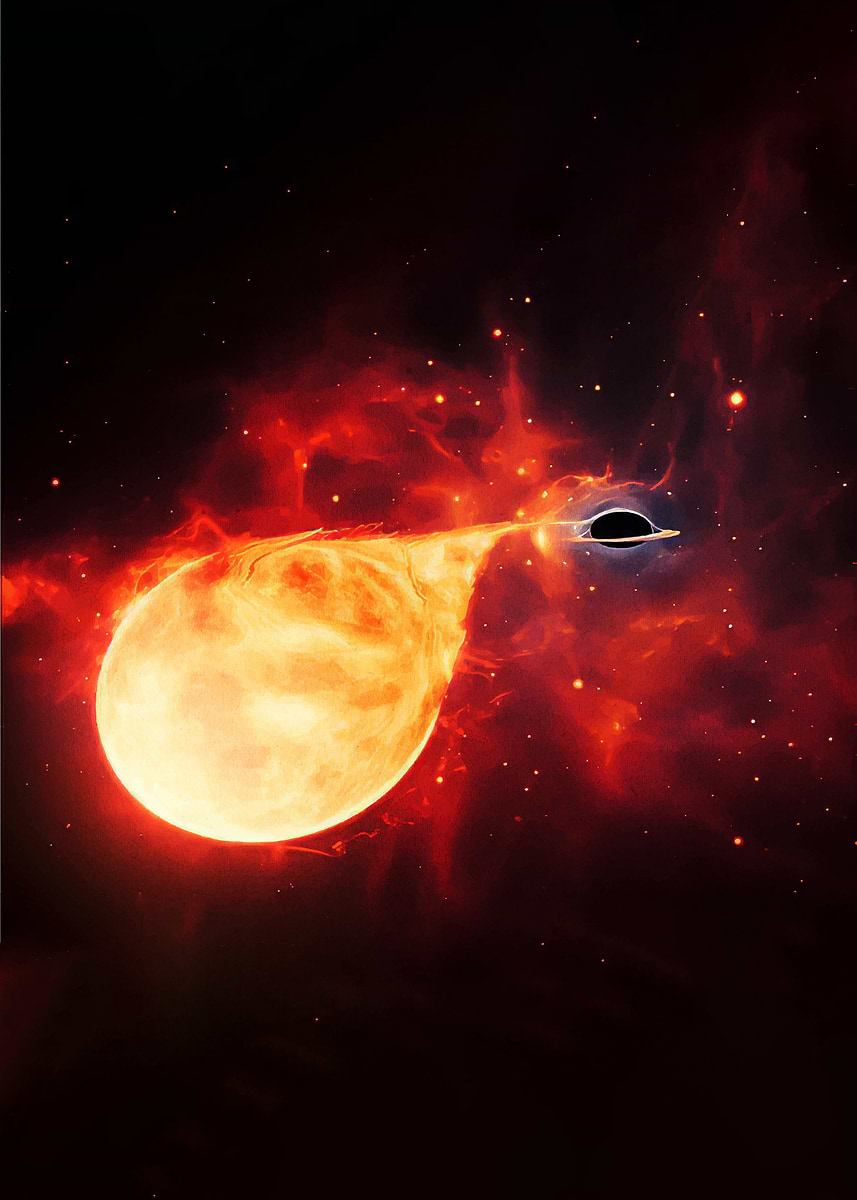 Black Hole Accreting a Star' Poster, picture, metal print, paint