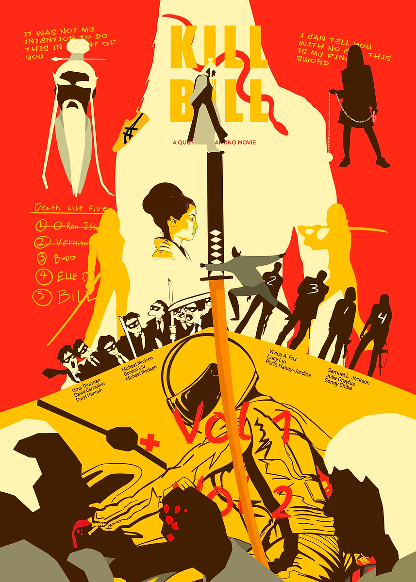 Kill Bill Vol. 1 Movie Poster' Poster, picture, metal print, paint
