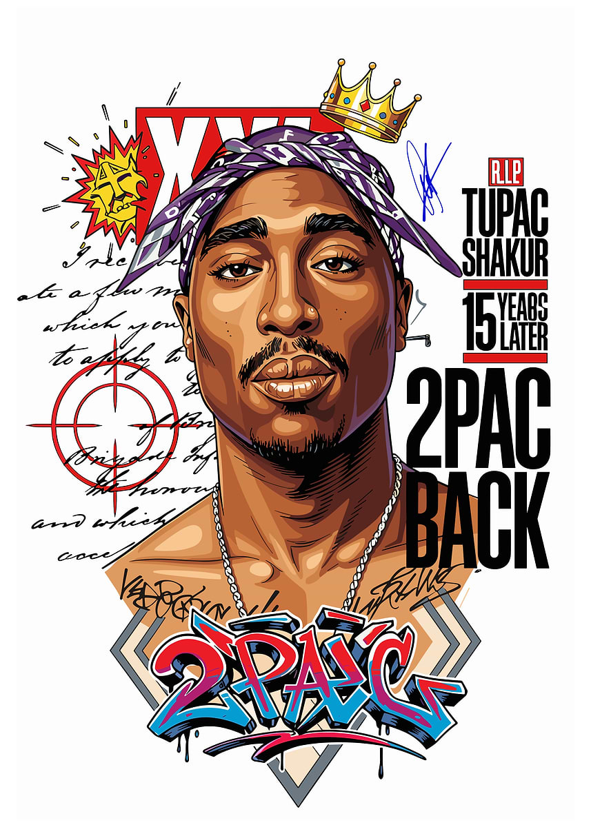 Tupac Shakur 2Pac Back Portrait' Poster, picture, metal print