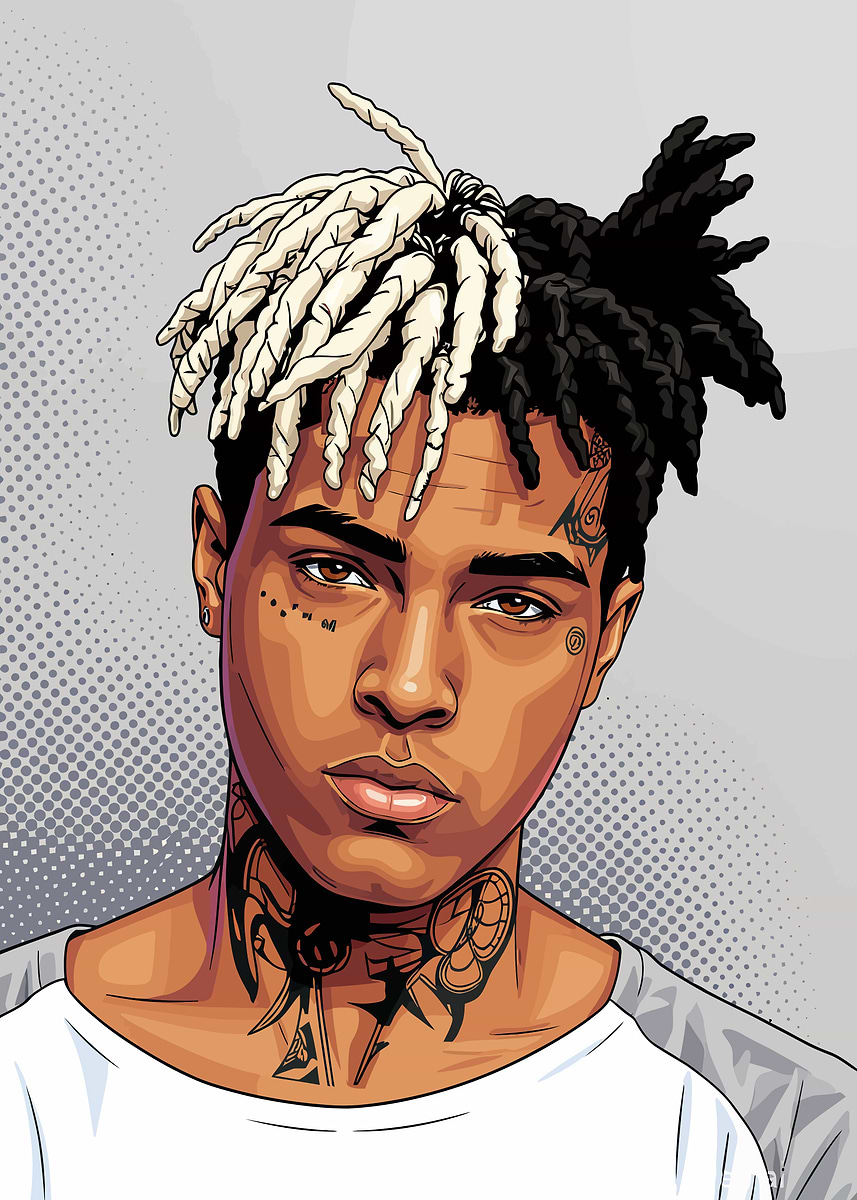 XXX Tentacion Portrait ' Poster, picture, metal print, paint by