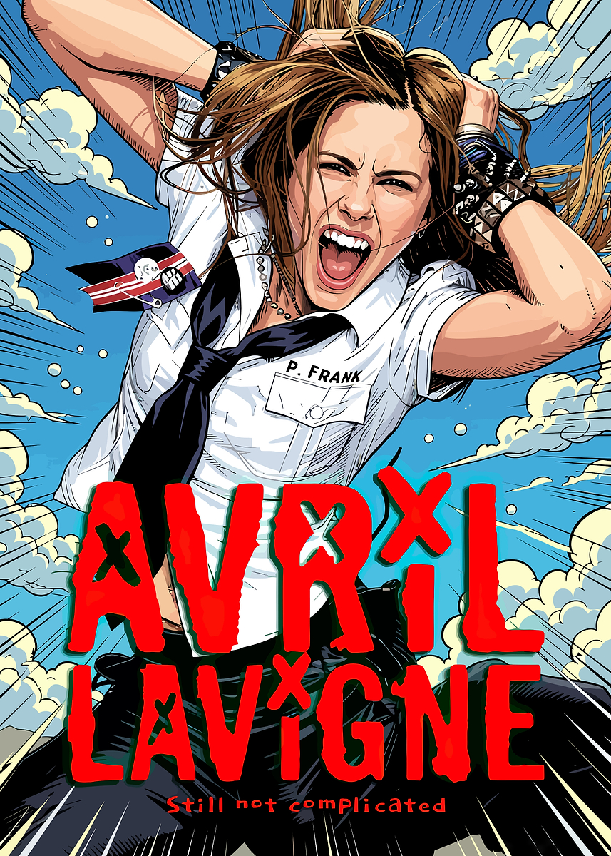 Avril Lavigne comic book style art' Poster, picture, metal print