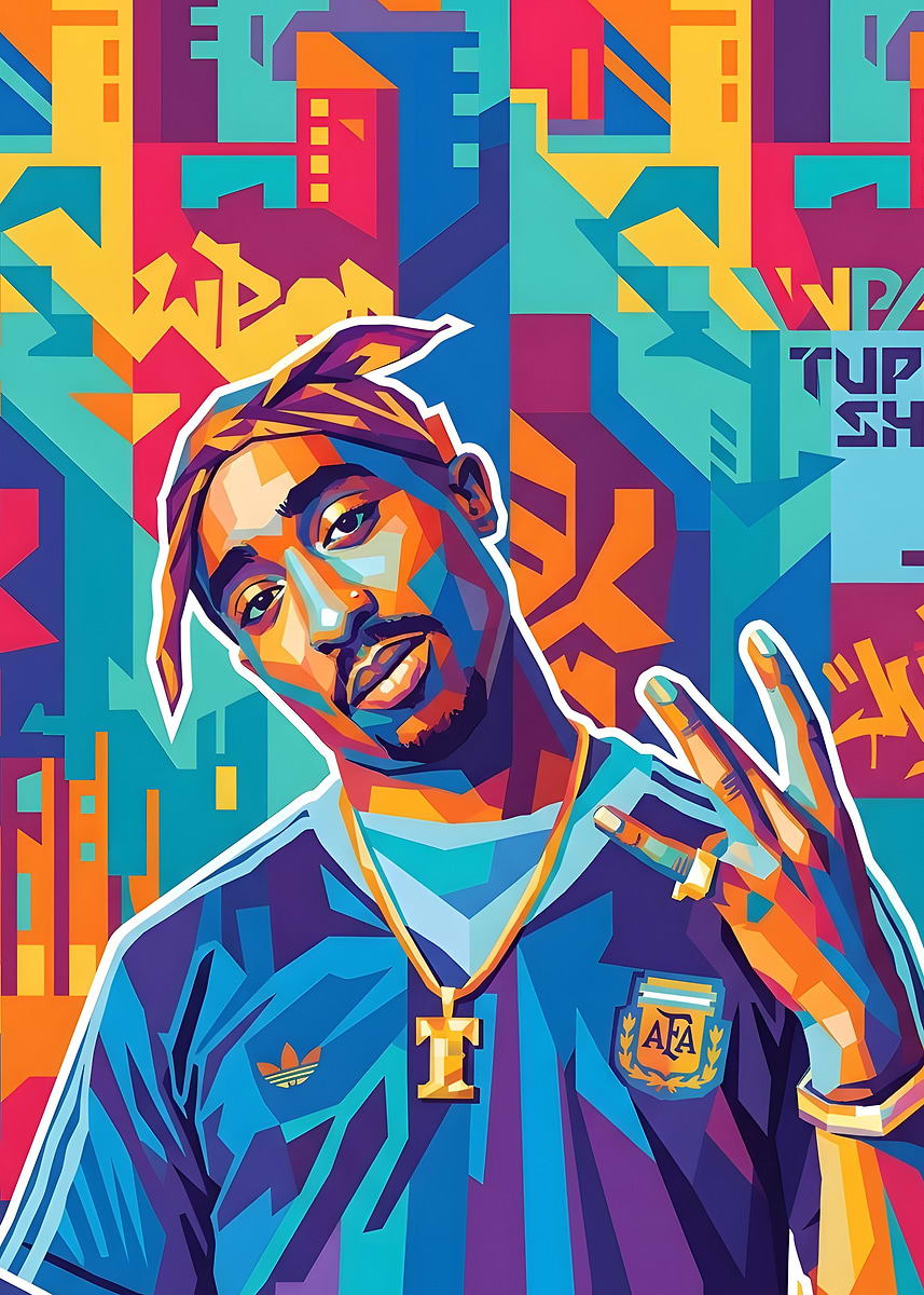 tupac 2pac' Poster, picture, metal print, paint by Ran Zty | Displate