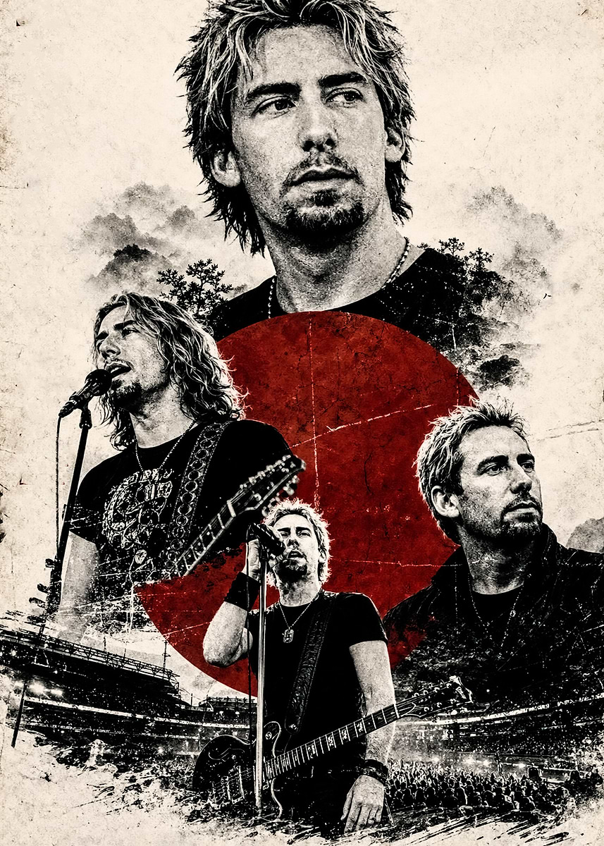 Chad Kroeger of Nickelback' Poster, picture, metal print, paint by