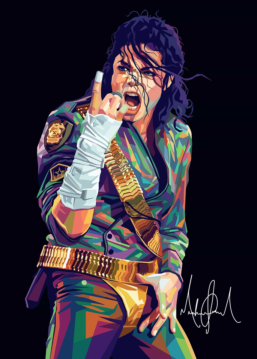 Michael Jackson Pop Art Portrait' Poster, picture, metal print