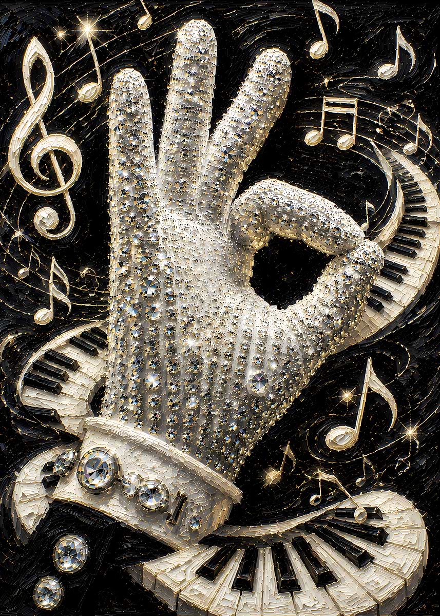 Michael Jackson's Diamond Glove and Music Notes' Poster, picture