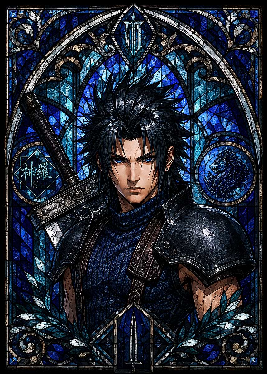 版画 ZACK Zack Fair Stained Glass Art' Poster, picture, metal print, paint