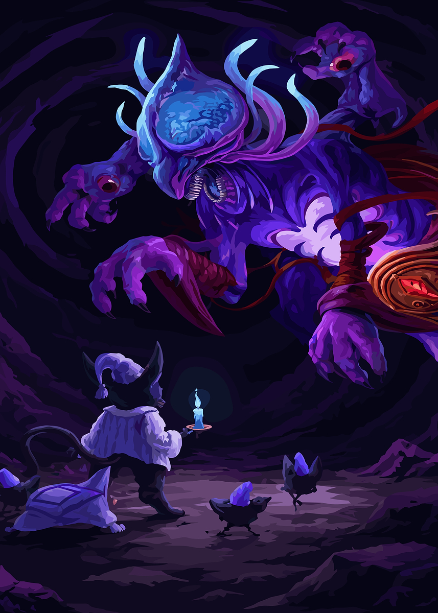 Deadlock Monster Confrontation with Candlelit Creature' Poster