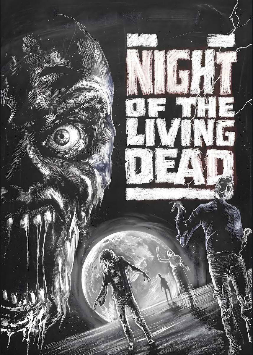 Night of the Living Dead Poster' Poster, picture, metal print