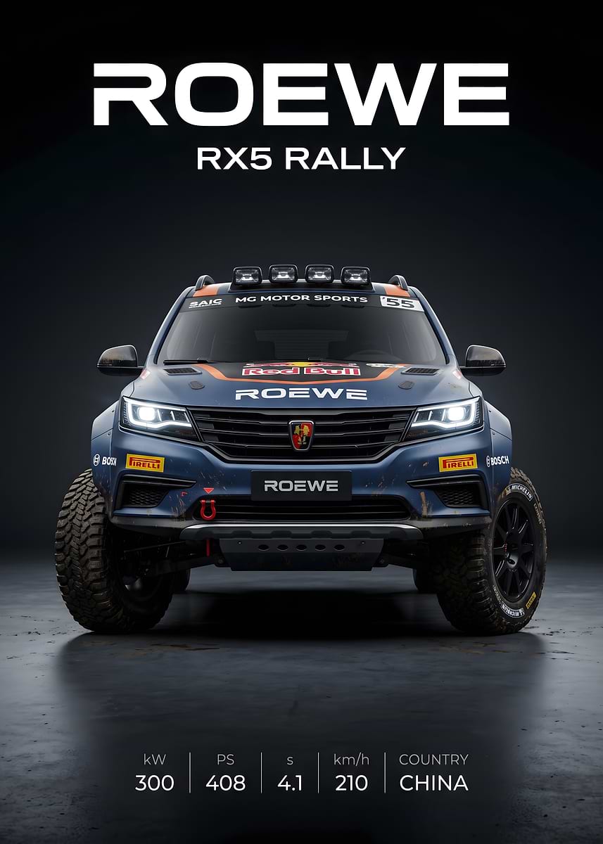 Rx5 Rally Racing 'Roewe RX5 Rally Car' Poster, picture, metal print, paint by James ...