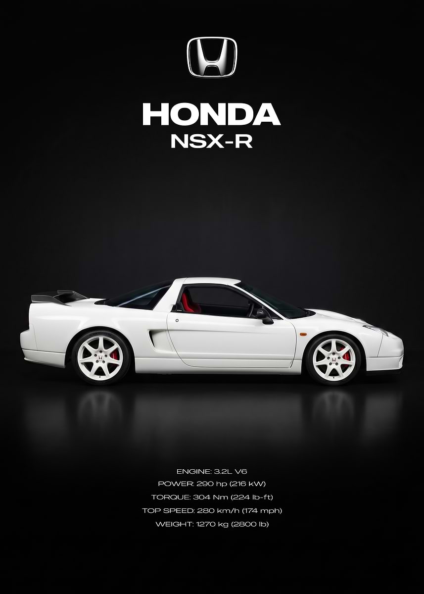 Honda NSX-R Poster' Poster, picture, metal print, paint by