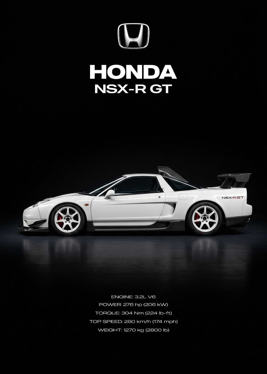 Honda NSX-R GT Poster' Poster, picture, metal print, paint by