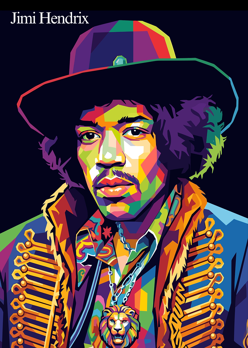 Jimi Hendrix Pop Art Portrait' Poster, picture, metal print, paint