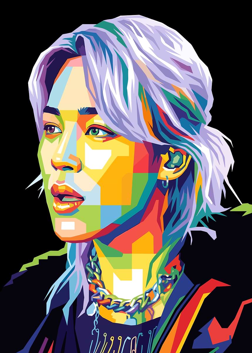 Jimin BTS Pop Art Portrait ' Poster, picture, metal print, paint