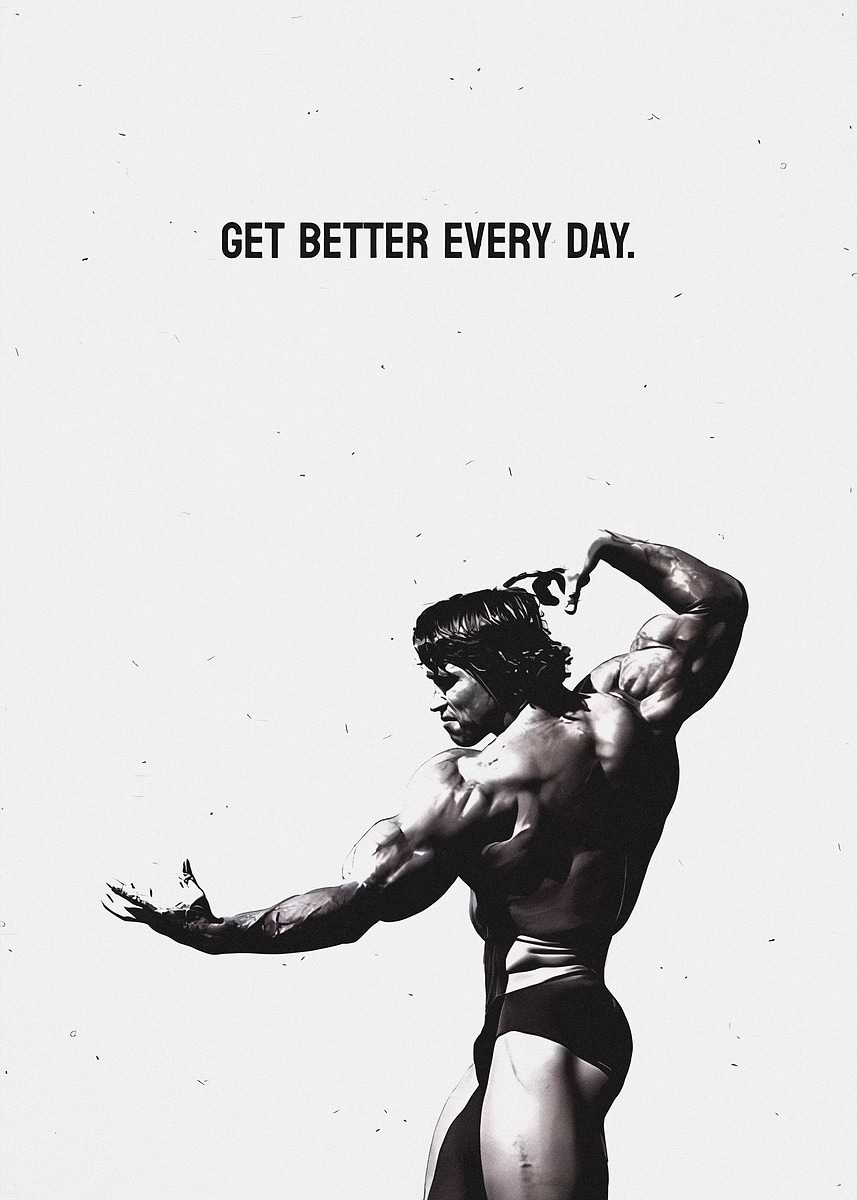 Arnold Schwarzenegger Motivational Poster' Poster, picture, metal