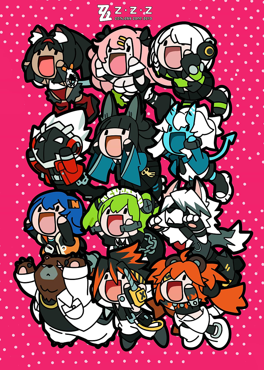 Zenless Zone Zero Chibi Characters' Poster, picture, metal print