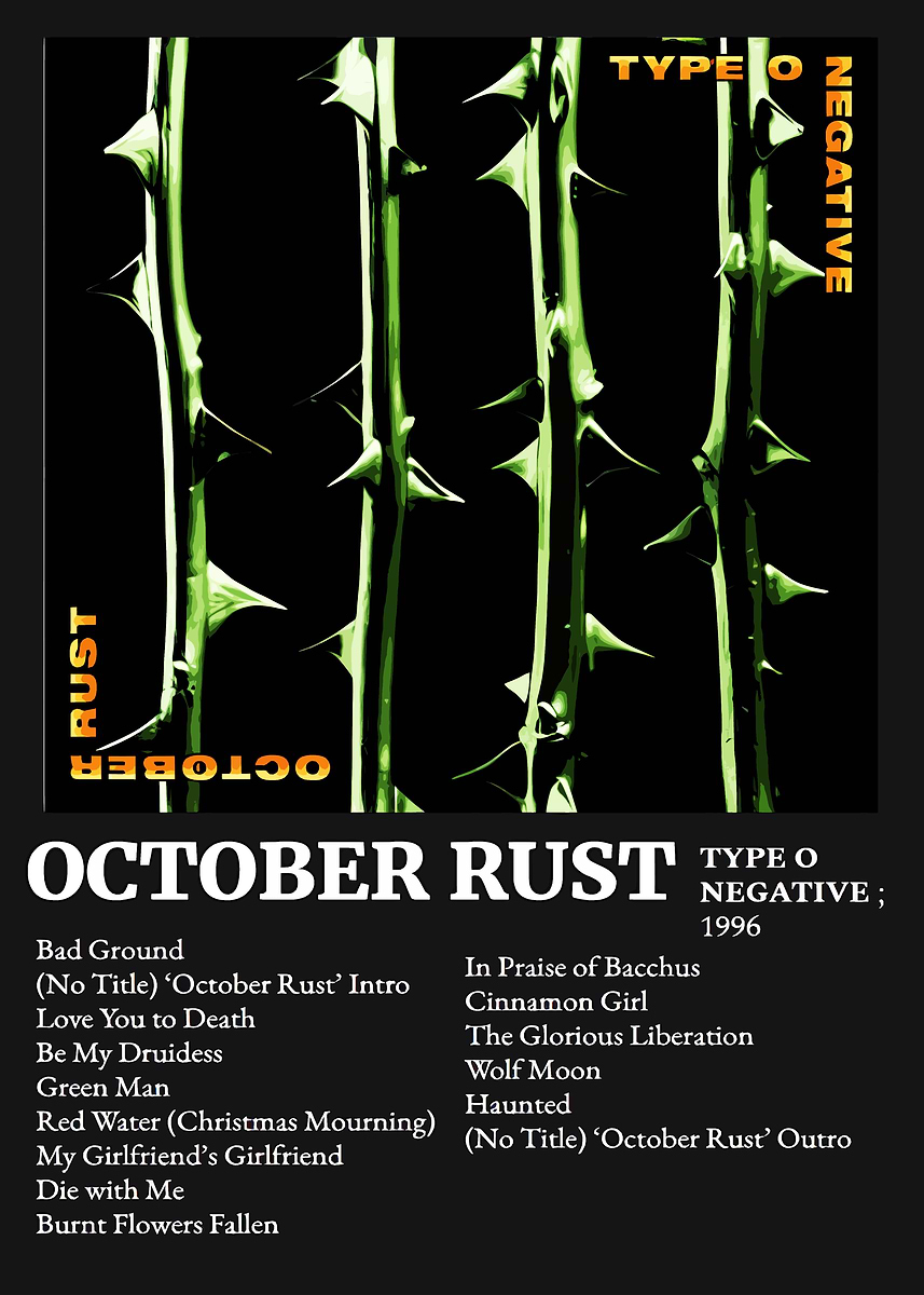 Type O Negative October Rust Album Art' Poster, picture, metal