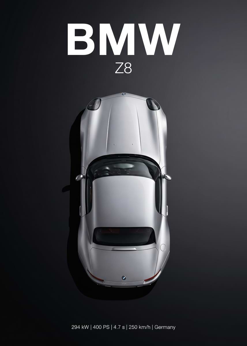 BMW Z8 Top View' Poster, picture, metal print, paint by Mason