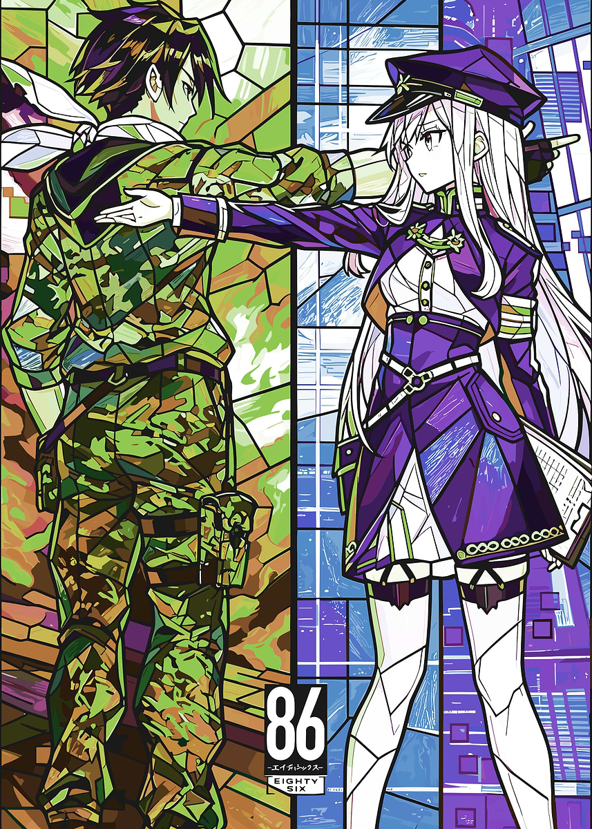 86 Eighty Six Anime Art' Poster, picture, metal print, paint by