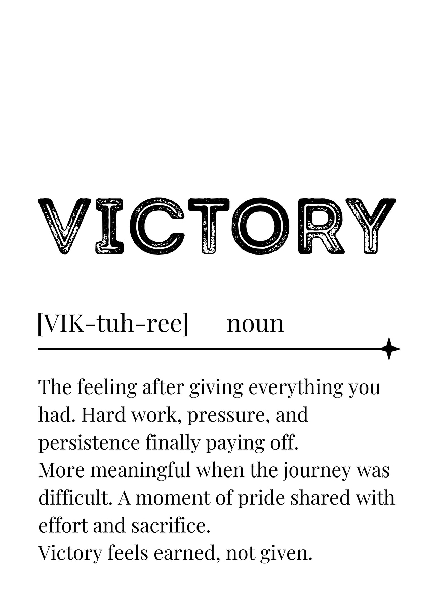 'Victory Definition Poster' Poster, picture, metal print, paint by Anam ...