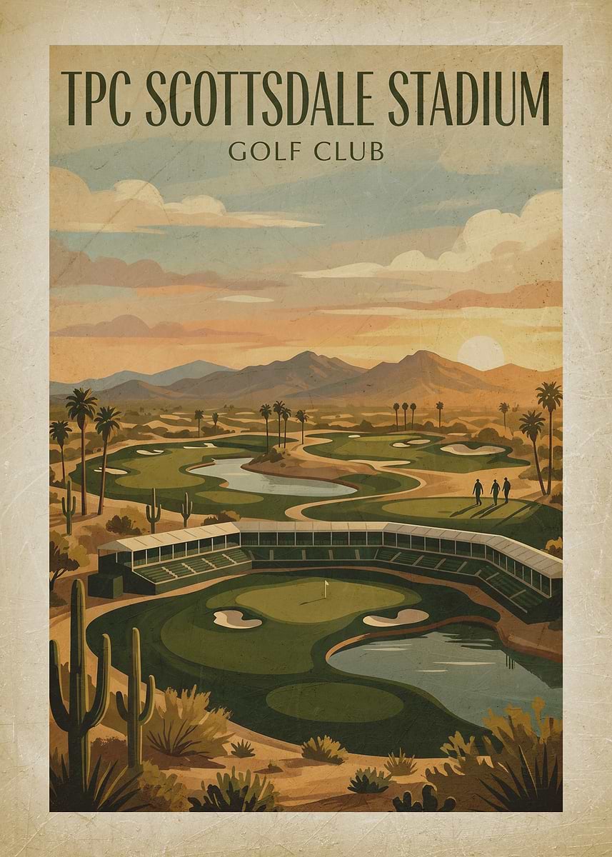 TPC Scottsdale Stadium Golf Club Poster' Poster, picture, metal