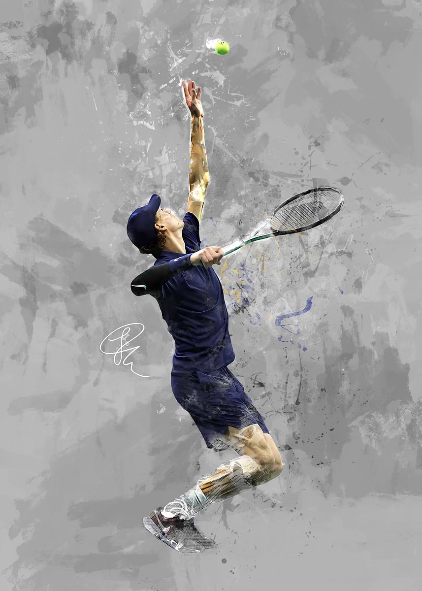Jannik Sinner' Poster, picture, metal print, paint by ART Five