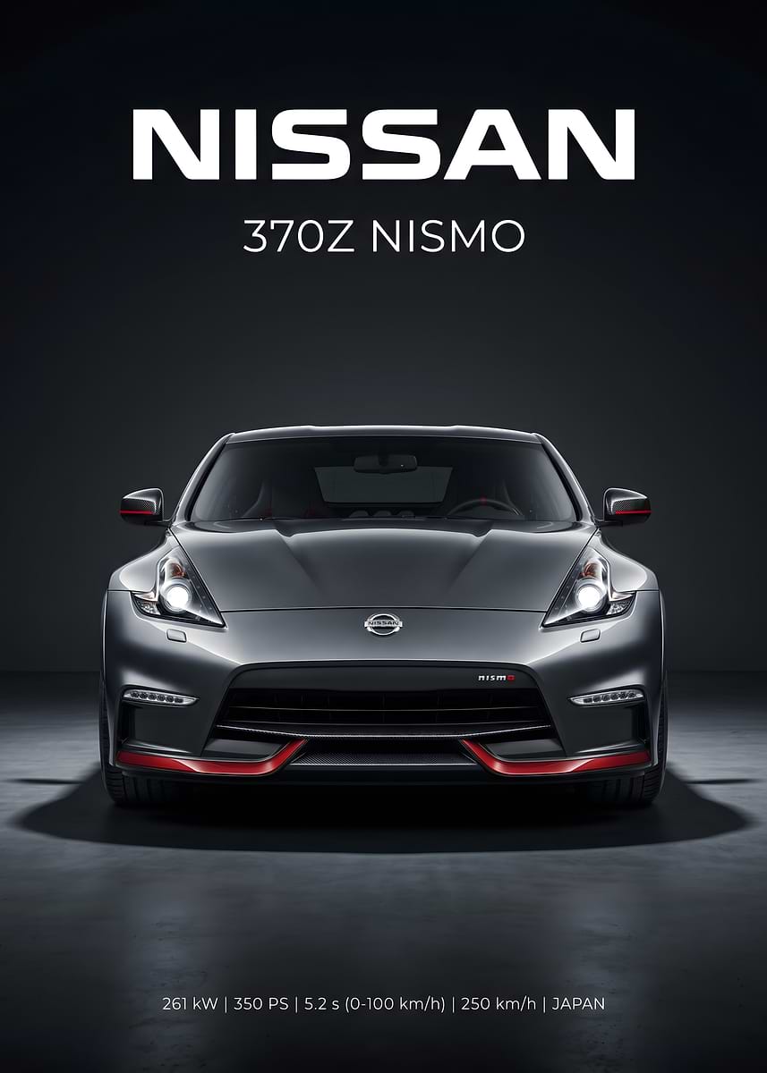 Nissan 370Z Nismo Front View' Poster, picture, metal print, paint