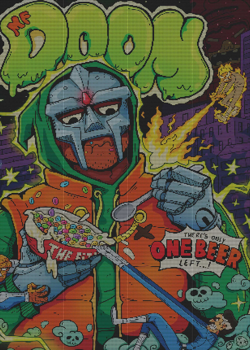 MF DOOM Eating Cereal' Poster, picture, metal print, paint by Karl