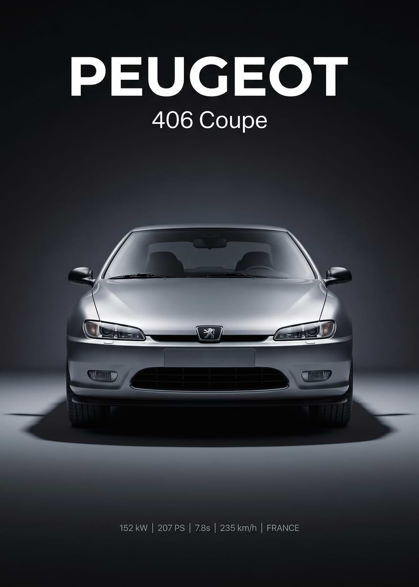 Peugeot 406 Coupe Advertisement' Poster, picture, metal print