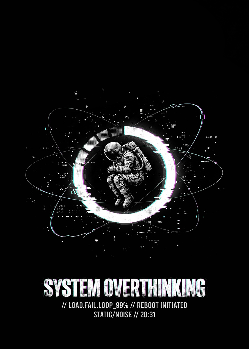 Astronaut in Glitching Orbit' Poster, picture, metal print, paint