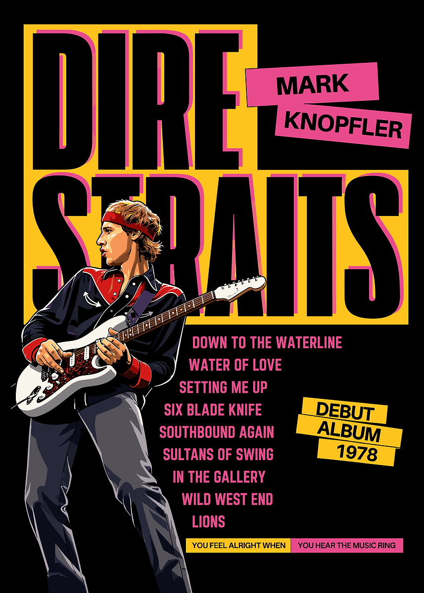 Dire Straits Mark Knopfler Debut Album Poster' Poster, picture