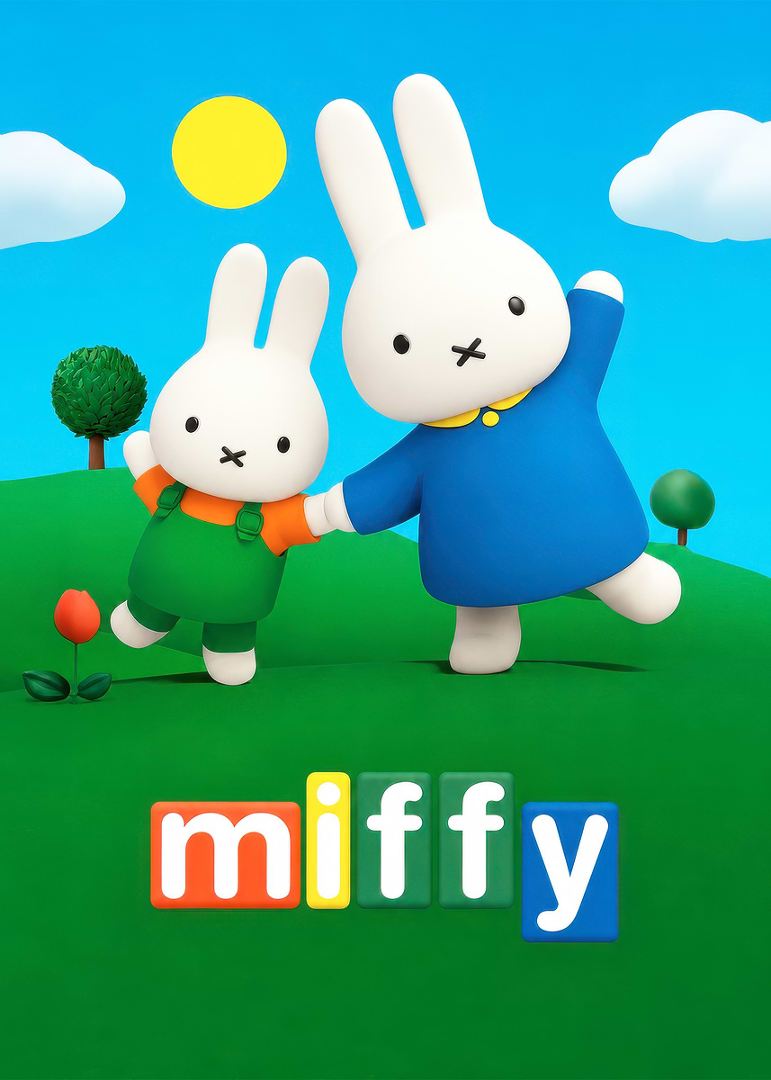 Miffy and Friends in a Sunny Landscape' Poster, picture, metal