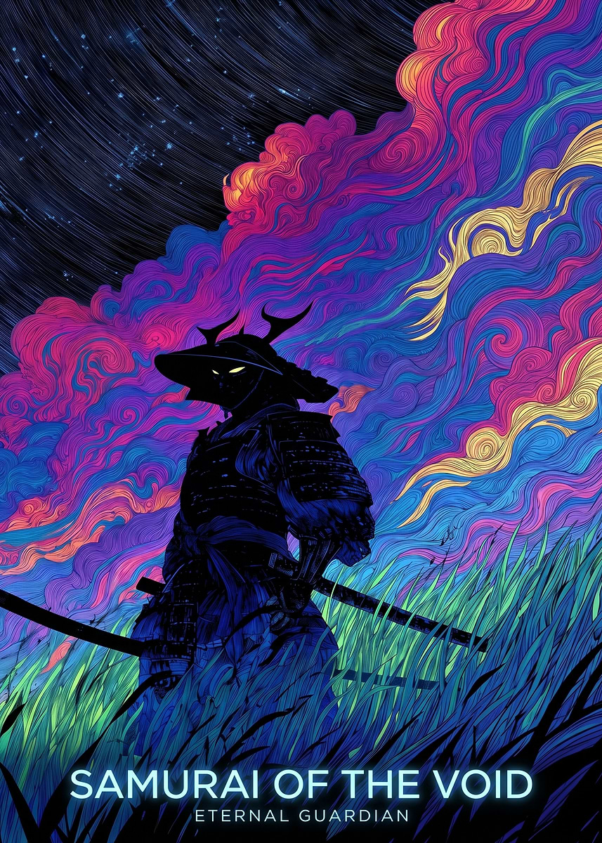 Samurai of the Void' Poster, picture, metal print, paint by Stacey