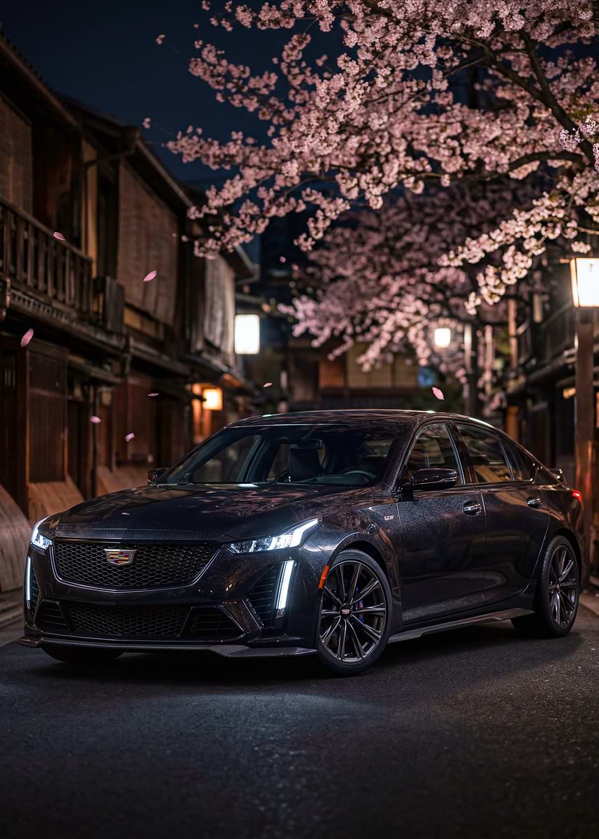 モダンアート Cadillac CT5-V Blackwing in Cherry Blossom Alley' Poster, picture